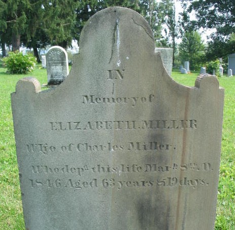 Elizabeth Miller tombstone